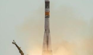 Start rakiety Sojuz ze statkiem załogowym Sojuz TMA-05M z kosmodromu Bajkonur / Credits: NASA